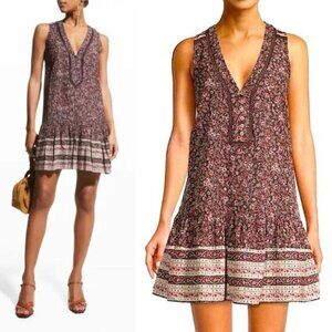 Veronica Beard Leanna Mini Purple Dress Floral Size M